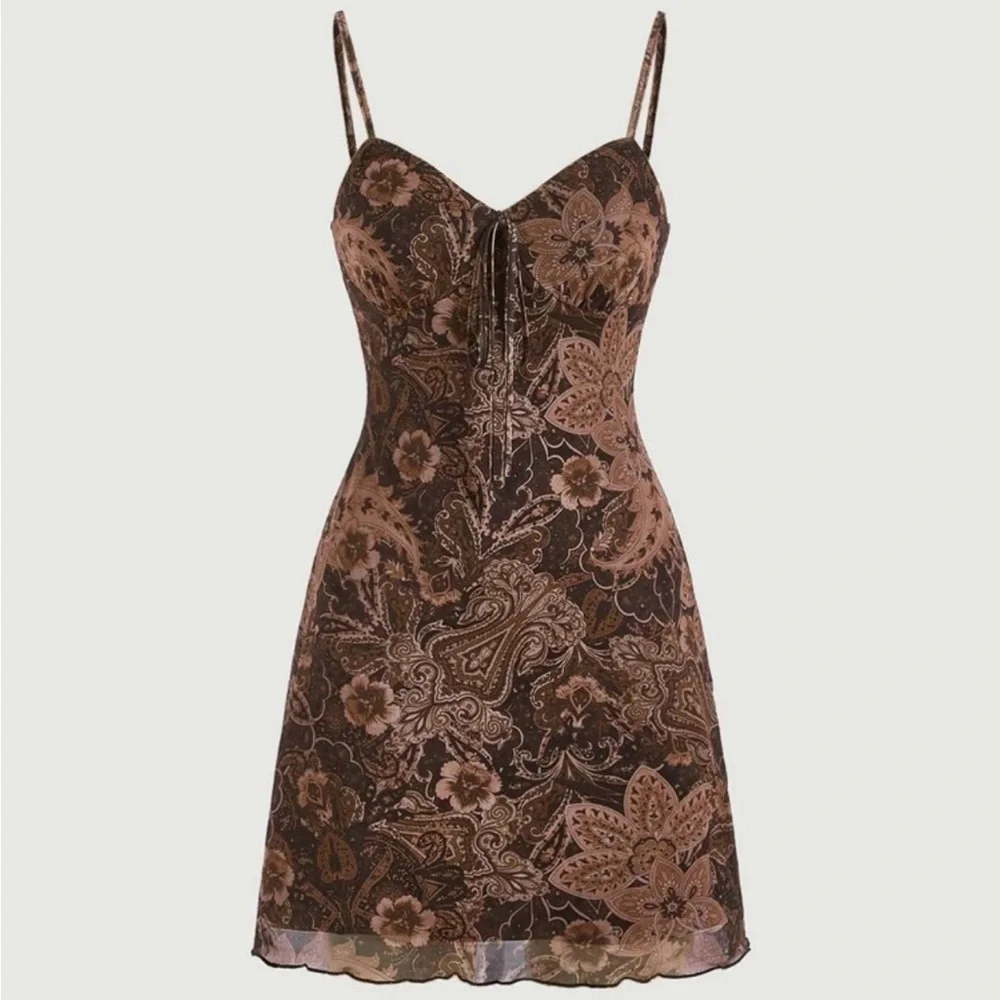 Floral Paisley Brown Dress - Picture 1 of 4